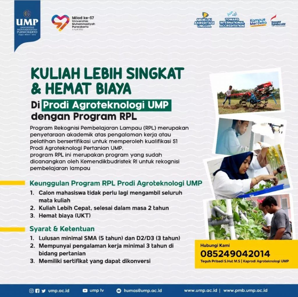 Program RPL Program Studi Agroteknologi